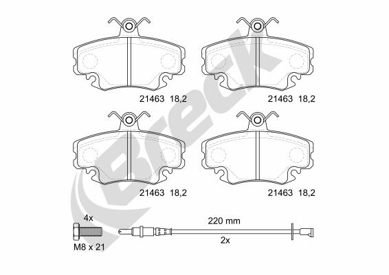 Set placute frana,frana disc 21463 00 702 10 BRECK